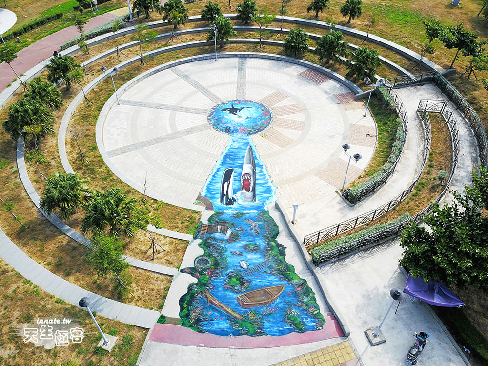 [台中]梧棲頂魚寮公園3D地景彩繪藝術，身歷其境的互動式畫作各個角度都有不同的美。